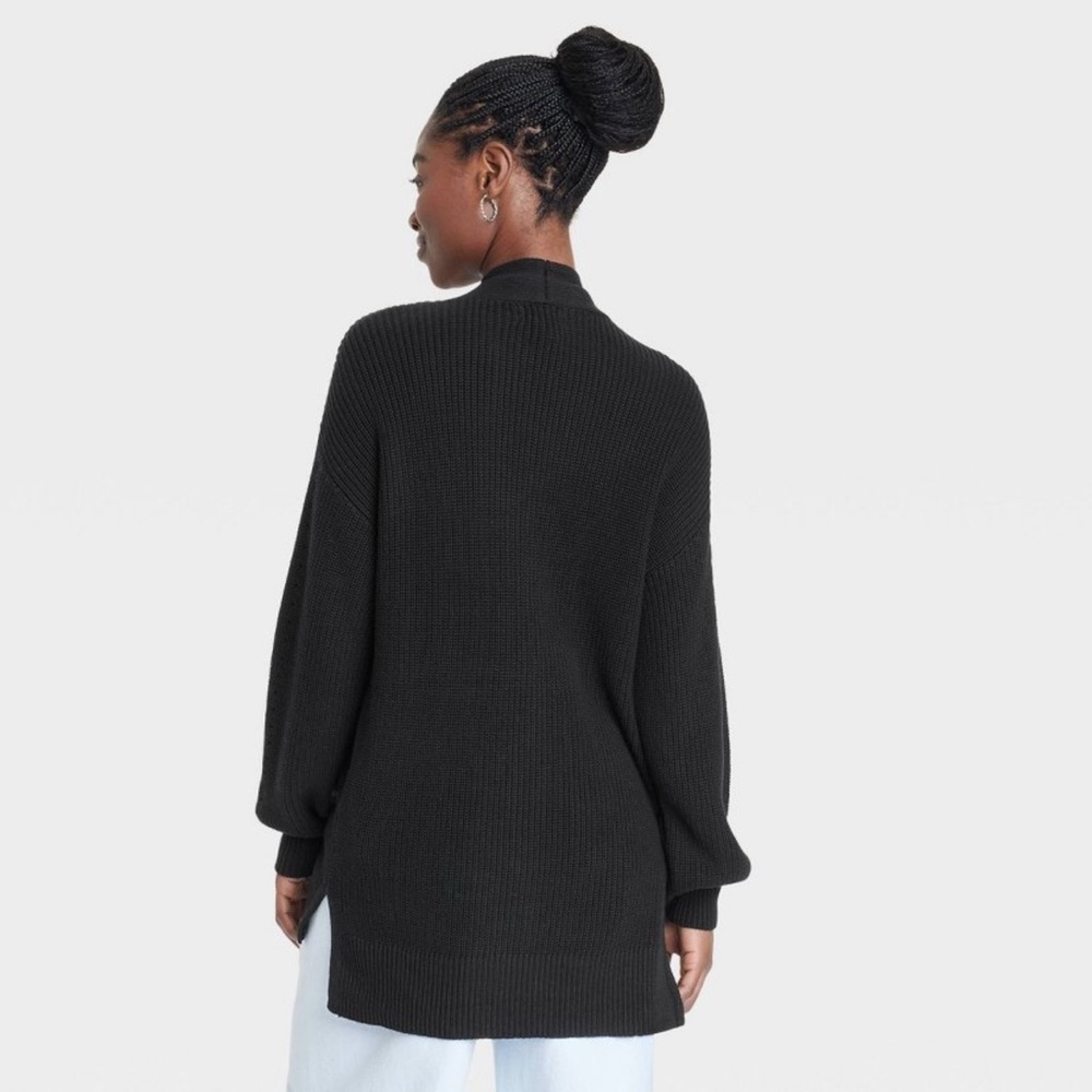 A New Day Black Knit Cardigan/Sweater - Size M - Picture 3 of 6